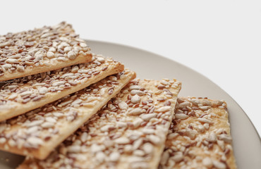 Cookies with cereals, healthy cookies with sunflower seeds, flax seeds and sesame seeds