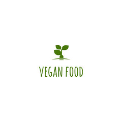 Vegan Food Logo Vector Template Design Illustration