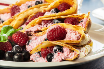 Delicious tasty homemade traditional crepes