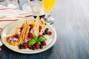 Delicious tasty homemade traditional crepes