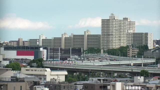 TAKASHIMADAIRA,  TOKYO,  JAPAN - CIRCA MAY 2018 : Scenery of RESIDENTIAL APARTMENT AREA around TAKASHIMADAIRA area in ITABASHI WARD.