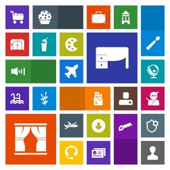 Modern, simple, colorful vector icon set with global, drawing, account, planet, drink, speaker, aircraft, world, volume, sign, map, palette, airplane, profile, cup, cart, sound, plane, business icons