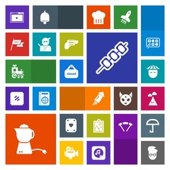 Modern, simple, colorful vector icon set with sign, grilled, locomotive, retro, hot, breakfast, teapot, drink, web, travel, fashion, kebab, train, play, tea, chinese, internet, graphic, holiday icons