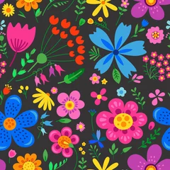 Gordijnen Amazing floral vector seamless pattern © Pictulandra