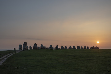 Ale Stenar megalithic monument in Sweden