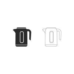line&black kitchen kettles vector icon.