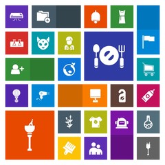 Modern, simple, colorful vector icon set with kid, internet, knife, test, alien, agriculture, drink, wheat, add, alcohol, sign, air, flight, spoon, health, harvest, clothes, world, cart, pc, ice icons