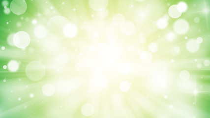 Obraz na płótnie Canvas Green and Yellow glitter sparkles rays lights bokeh Festive Elegant abstract background.