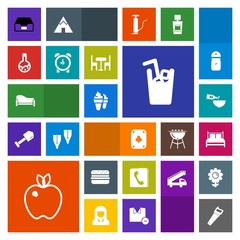 Modern, simple, colorful vector icon set with watch, room, hamburger, bed, construction, dessert, sofa, ice, wine, dinner, fruit, data, healthy, bedroom, medicine, food, document, file, cold icons