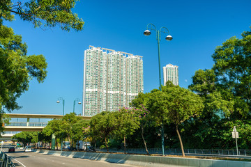 Obraz na płótnie Canvas View of Tung Chung district of Hong Kong on Lantau Island