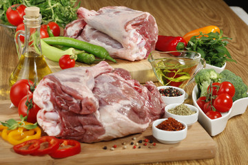 Fresh raw meat on cutting board
