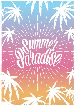 Summer colorful vintage postrer