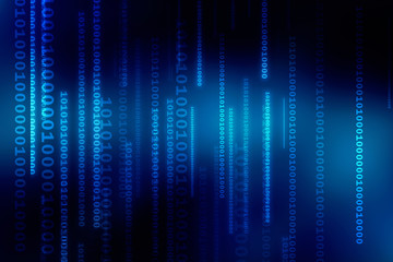 2d illustration abstract digital binary data on computer screen
