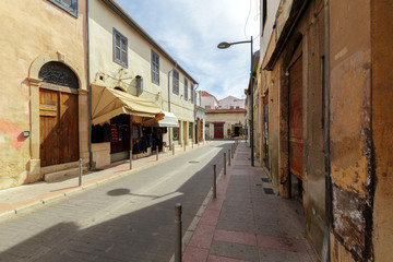 Fototapeta premium street scene in an old town in Europe