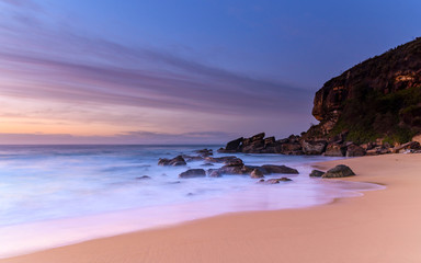Dawn Seascape, Beach and Headland