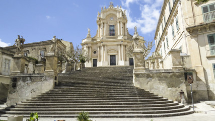 The baroque Saint John's church of Modica in the province of Ragusa in Sicily in Italy