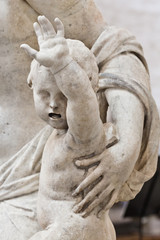 Obraz premium School of sculptors, restoration of sculptures, workshop repair depot
