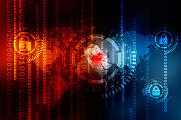 
Fingerprint Scanning Technology Concept 2d Illustration