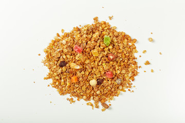 Granola isolated on white