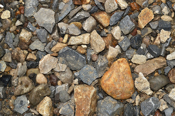 Texture of different stones close-up.