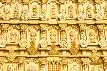 Wall of Golden Bodhgaya models in Thailand.