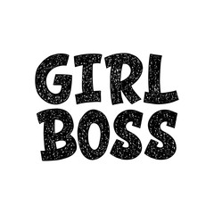 Girl Boss inscription. Vector hand lettered phrase.