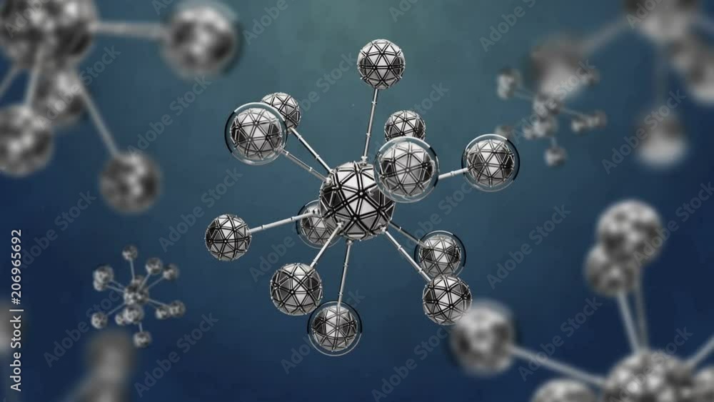 Poster 3d render background with abstract cell. biology concept with simple molecular structure. loopable s