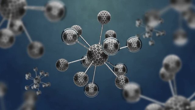 3d render background with abstract cell. Biology concept with simple molecular structure. Loopable sequence.