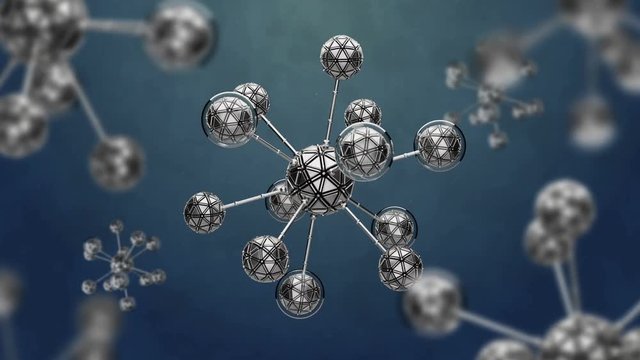 3d render background with abstract cell. Biology concept with simple molecular structure. Loopable sequence.
