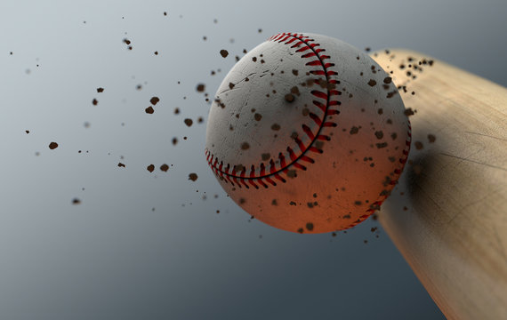 Baseball Striking Bat In Slow Motion