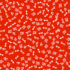 Abstract music notes seamless pattern background. Vector musical illustration melody decoration