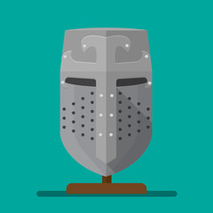 knight helmet vector flat design.
