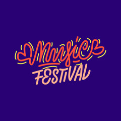Music festival lettering illustration
