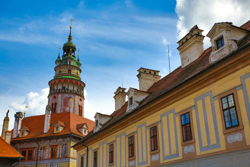 Obraz premium Castle and historic architectures in Krumlov