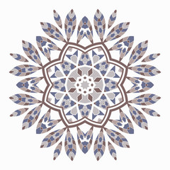 Mandala. Ethnicity round ornament. Ethnic style. Elements for invitation cards, brochures, covers. Oriental circular pattern. Arabic, Islamic, moroccan, asian, indian native african motifs.