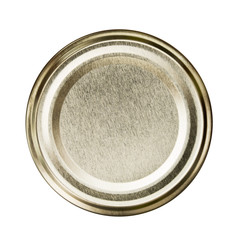 Lid from jar isolated on white background, cutout, top view