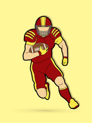 American football player, Sportsman action, sport concept graphic vector.