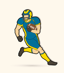 American football player, Sportsman action, sport concept graphic vector.