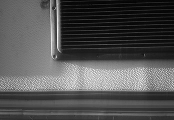 Horizontal black and white trailer window object background