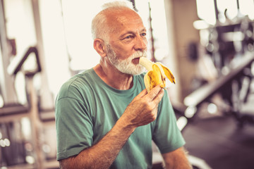 Healthy snack at gym.