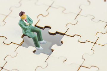 Plan leading strategy of successful business leader and teamwork concept. Miniature people small...