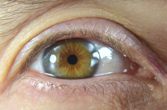 Woman's right eye open - close-up