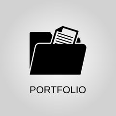 Portfolio icon. Portfolio symbol. Flat design. Stock - Vector illustration