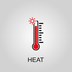 Heat icon. Heat symbol. Flat design. Stock - Vector illustration