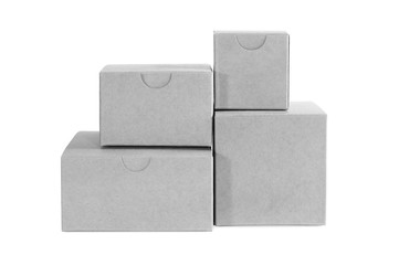 Few carton grey boxes