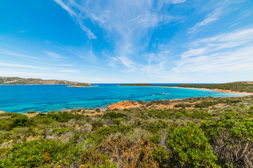 Colorful shore in Capo Coda Cavallo