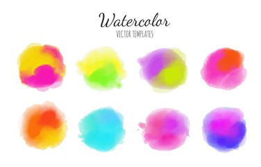 Set of Vector Watercolor backgrounds 1