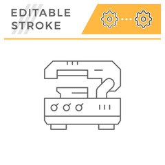 Metal cutting machine line icon