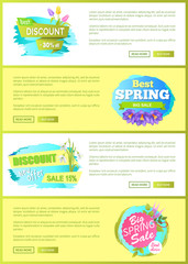 Super Spring Big Sale Advertisement Labels Flowers