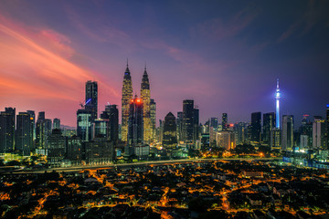 Naklejka premium Cityscape of Kuala lumpur city
